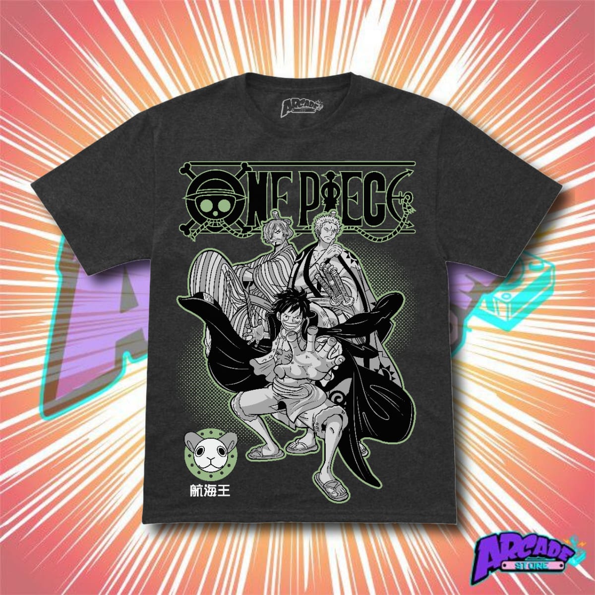 Playera Arcade Store One Piece Trio Monstruoso