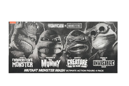 PREVENTA Neca Figura de Accion: Universal Monsters x TMNT - Tortugas En Blanco Y Negro 4 Pack 7 Pulgadas