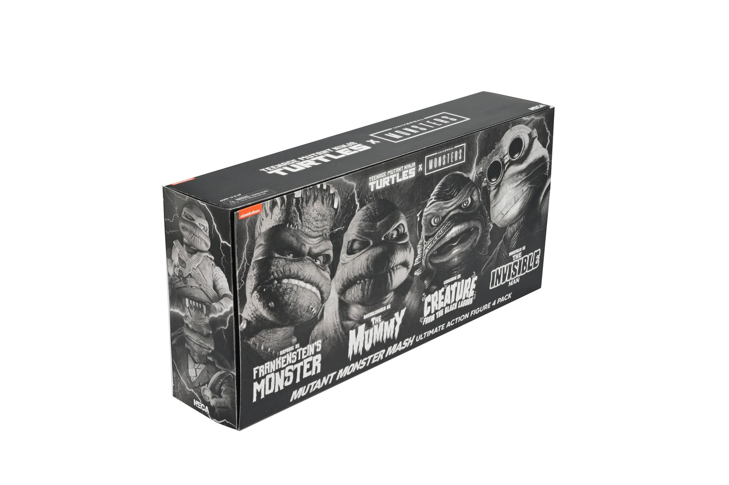 PREVENTA Neca Figura de Accion: Universal Monsters x TMNT - Tortugas En Blanco Y Negro 4 Pack 7 Pulgadas