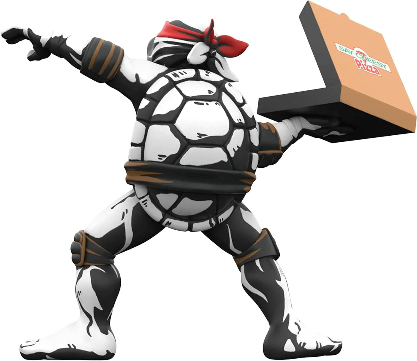 Mighty Jaxx Statue Nidikol: Tmnt Tortugas Ninja - Rafael Pizza Bomber Black & White 8.5 Pulgadas