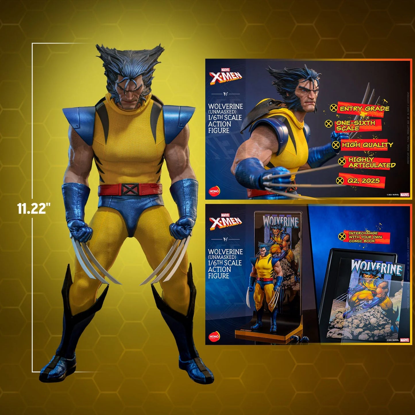 PREVENTA Hono Studio Action Figure: Marvel X-Men - Wolverine Unmasked Escala 1/6