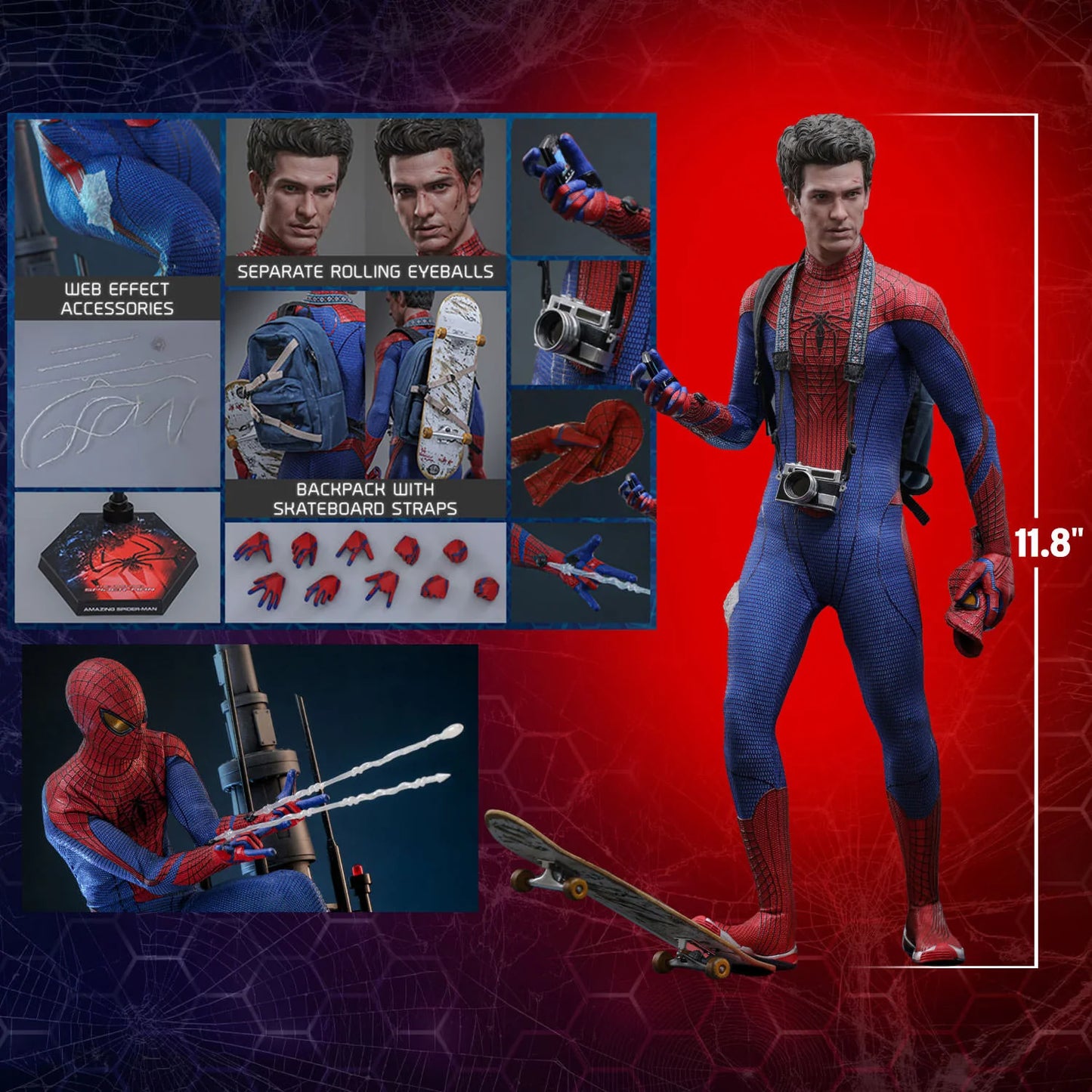 PREVENTA Hot Toys Movie Masterpiece Series: The Amazing Spiderman - Spiderman Andrew Garfield Escala 1/6